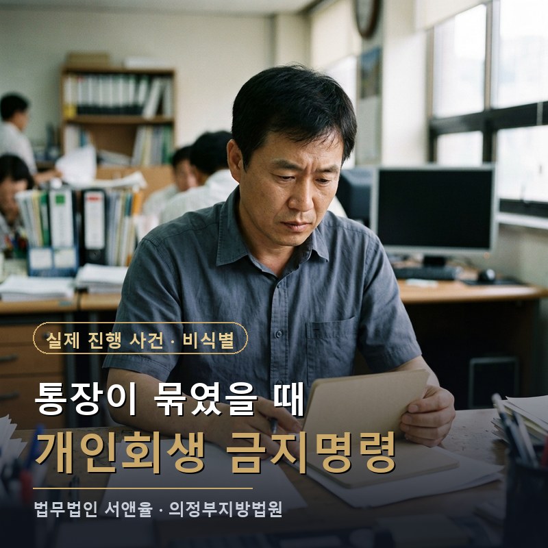 개인회생 통장압류, 이미 묶였어도 방법이 있을까?｜남양주 개시 사례 — 이해를 돕기 위한 연출 이미지